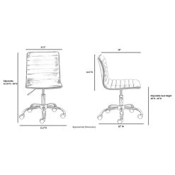Btexpert Filipe Low-Back Armless Office Chair, White And Chrome -Boraam Industries Shop 1871f4a408260cdd 3826 w800 h800 b1 p0