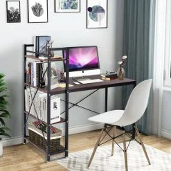 Costway Modern Computer Desk With 4-Tier Shelves PC Study Table Home Office -Boraam Industries Shop 19417f310e6ae282 2637 w800 h800 b0 p0