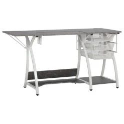 SD Studio Designs Pro Stitch Sewing, Hobby, Computer Table - White, Concrete