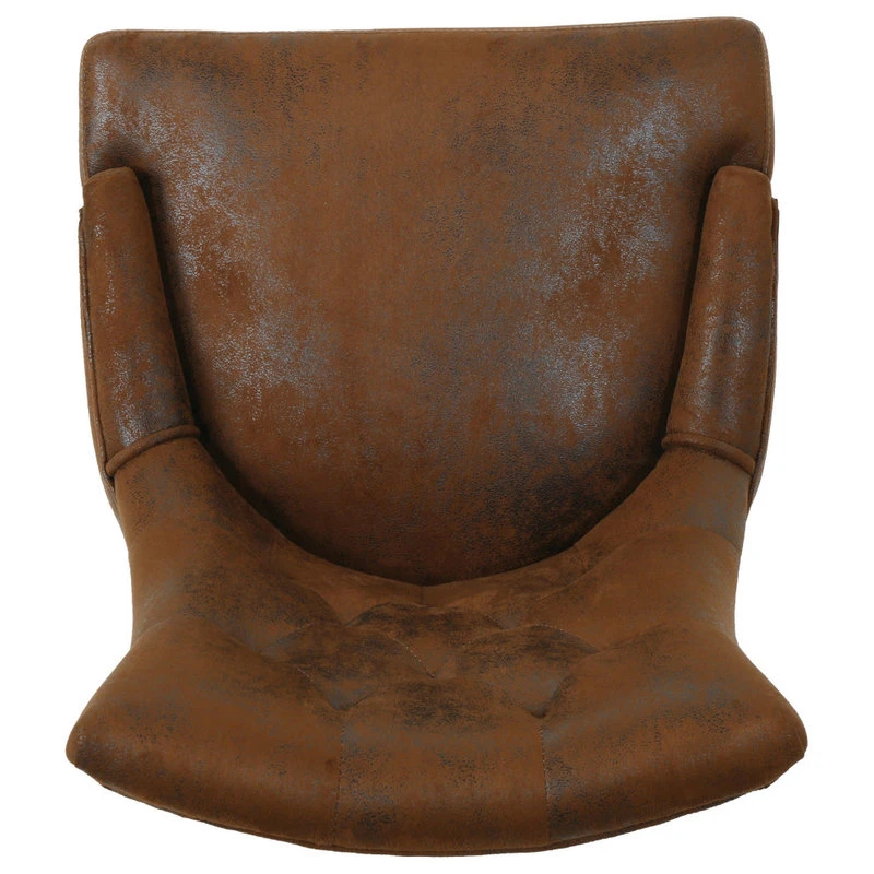 GDFStudio GDF Studio Bagnold Home Office Fabric Desk Chair, Brown/Chrome 10 GDFStudio GDF Studio Bagnold Home Office Fabric Desk Chair, Brown/Chrome - Image 8