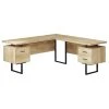 Monarch Specialties Computer Desk, 70"L, Natural/Black Metal