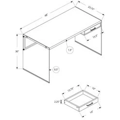 Monarch Computer Desk Home Office Laptop 48"L Work Tempered Glass Brown -Boraam Industries Shop 1a612c160fafb3fe 6080 w800 h800 b1 p0