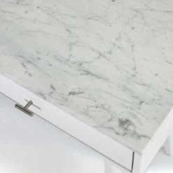 Cenports Commerce The Bianco Viola White Marble Writing Desk With White Leg TBC-4103-PT1730-WHT -Boraam Industries Shop 1bd1cfa2001860f6 0709 w800 h800 b0 p0