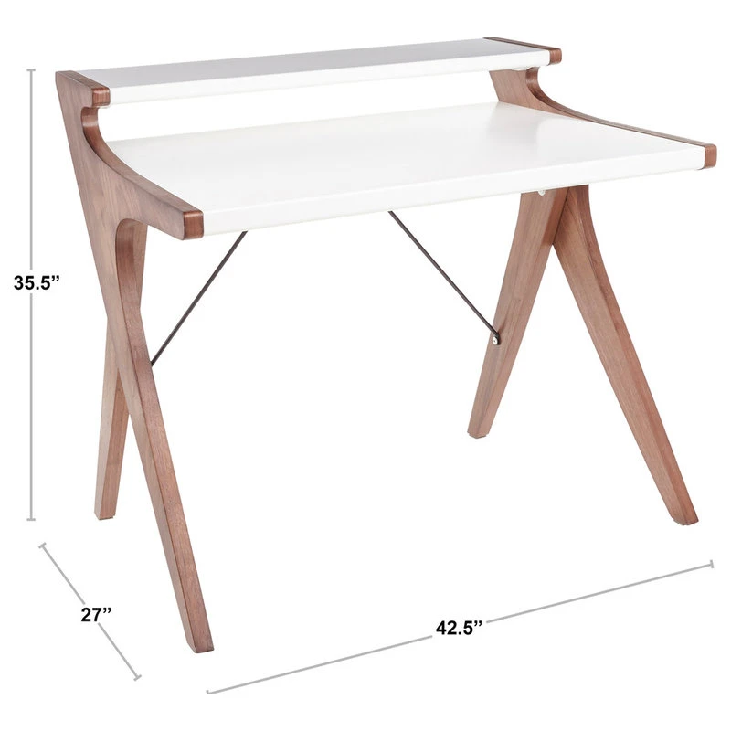 Lumisource Archer Contemporary Desk, Grey Wood 5 Lumisource Archer Contemporary Desk, Grey Wood - Image 3