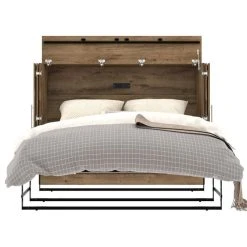 Pur By Bestar Full Cabinet Bed With Mattress In Rustic Brown -Boraam Industries Shop 1d71b76202a9d88f 7984 w800 h800 b1 p0