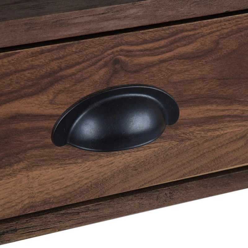 AGH Deco Brunei 3-Drawer Writing Desk, Walnut Wood Grain, 47" 7 AGH Deco Brunei 3-Drawer Writing Desk, Walnut Wood Grain, 47" - Image 5