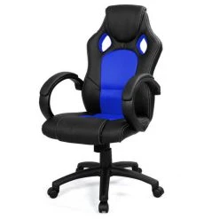 AffordableVariety Desk Office Chair Race Car Style Bucket Seat - Blue
