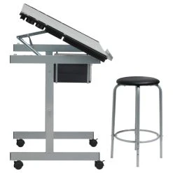 Studio Designs Vision Craft Station And Stool, Silver And Blue Glass -Boraam Industries Shop 1eb1d17103612c93 3160 w800 h800 b1 p0