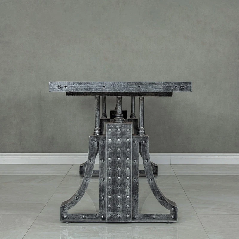 HOMARY Industrial Office Desk Executive Desk With Solid Wood Top Bridge Base, Small 7 HOMARY Industrial Office Desk Executive Desk With Solid Wood Top Bridge Base, Small - Image 5