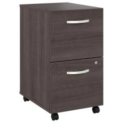 Decor Love Mobile Filing Cabinet, Lockable Drawers With Elegant Chrome Pulls, Storm Grey