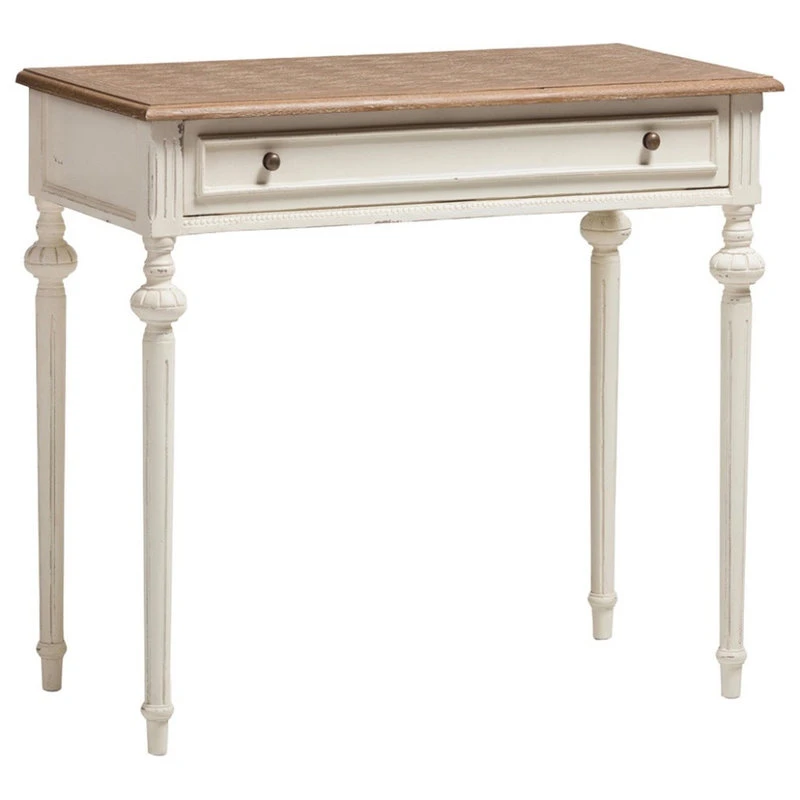Baxton Studio Marquetterie French Provincial Weathered Oak And Whitewash Writing Desk 3 Baxton Studio Marquetterie French Provincial Weathered Oak And Whitewash Writing Desk