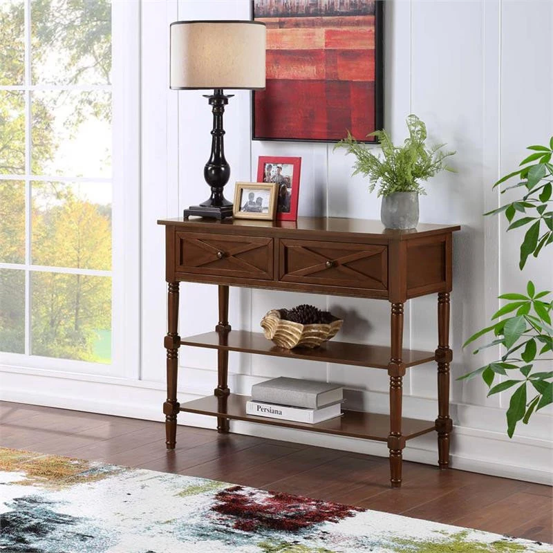 Convenience Concepts Country Oxford 2-Drawer Console Table Espresso Wood Finish 4 Convenience Concepts Country Oxford 2-Drawer Console Table Espresso Wood Finish - Image 2