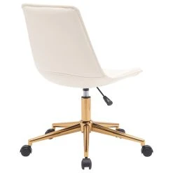 Plata Import LLC Slope Leather Swivel Office Chair, White