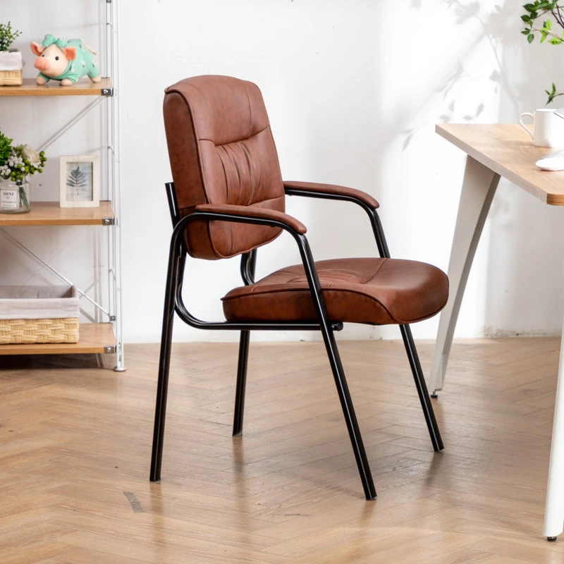 Btexpert Keith Leather Reception Chair, Black, Espresso 6 Btexpert Keith Leather Reception Chair, Black, Espresso - Image 4