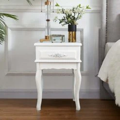Home Garden Collections White Wood Nightstand Queen Anne Style Mid Century Console Table 18 Home Garden Collections White Wood Nightstand Queen Anne Style Mid Century Console Table -Boraam Industries Shop 22c117500140dfbc 3887 w800 h800 b0 p0