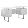 Monarch Computer Desk - 60"L / White / Silver Metal 2 Monarch Computer Desk - 60"L / White / Silver Metal -Boraam Industries Shop 2321ae520038c31c 5863 w800 h800 b1 p0