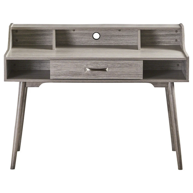 GDFStudio GDF Studio Belinda Mid Century Modern Finished Fiberboard Home Office Desk, Gray 3 GDFStudio GDF Studio Belinda Mid Century Modern Finished Fiberboard Home Office Desk, Gray