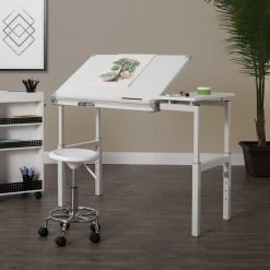 Studio Designs Graphix II Workstation, White And Gray, 30"x42" -Boraam Industries Shop 24b17c380c019961 2117 w800 h800 b0 p0