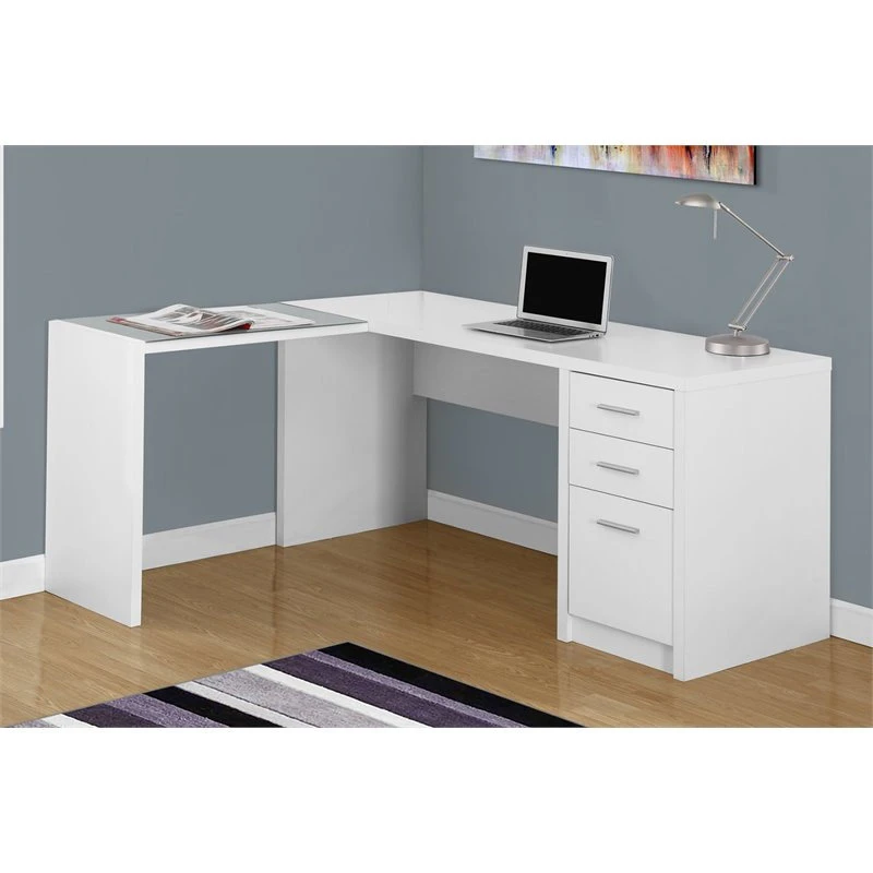 Monarch Computer Desk Home Office Corner L Shape Work Laptop Laminate White 4 Monarch Computer Desk Home Office Corner L Shape Work Laptop Laminate White - Image 2