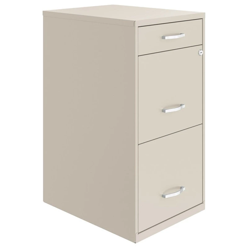 UrbanPro 18 Inch 3 Drawer Metal File Cabinet With Pencil Drawer In Off White 3 UrbanPro 18 Inch 3 Drawer Metal File Cabinet With Pencil Drawer In Off White