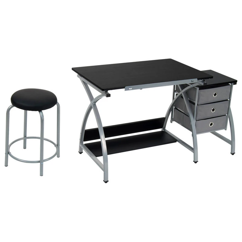 Studio Designs Comet Center With Stool, Silver And Black 6 Studio Designs Comet Center With Stool, Silver And Black - Image 4