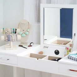 Hives & Honey Haven Home Ainsley Vanity Desk, Crisp White -Boraam Industries Shop 283165c90faacf0b 9887 w800 h800 b0 p0