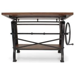 Rustic Deco Millworks Vintage Industrial Tilt Crank Drafting Desk - Provincial Finish -Boraam Industries Shop 2a811d6501b43777 2054 w800 h800 b1 p0