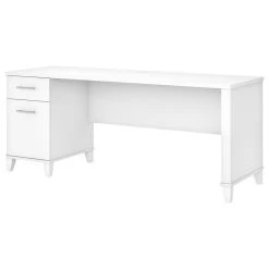 Bush Industries Somerset 72W Office Desk With Drawers, White