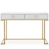 Belleze Home Office 2-Drawer Desk/Vanity Table, Wood And Metal, White -Boraam Industries Shop 2c6119b90f155239 0702 w800 h800 b1 p0