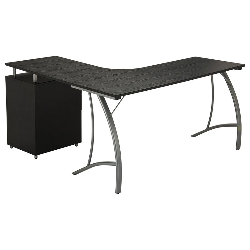 Rta Products- L Techni Mobili L-Shape Corner Desk With File Cabinet 4 Rta Products- L Techni Mobili L-Shape Corner Desk With File Cabinet - Image 2