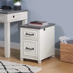 Martin Svensson Home Del Mar File Cabinet With Fingerprint Lock, White And Grey -Boraam Industries Shop 2d01cd86022ffcb4 9426 w800 h800 b0 p0
