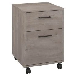 Scranton & Co 2 Drawer Mobile Pedestal In Washed Gray
