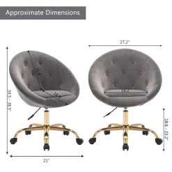 Duhome Elegant Lifestyle Button Tufted Velvet Papasan Rolling Chair, Grey -Boraam Industries Shop 2df1a815003f0704 6698 w800 h800 b1 p0