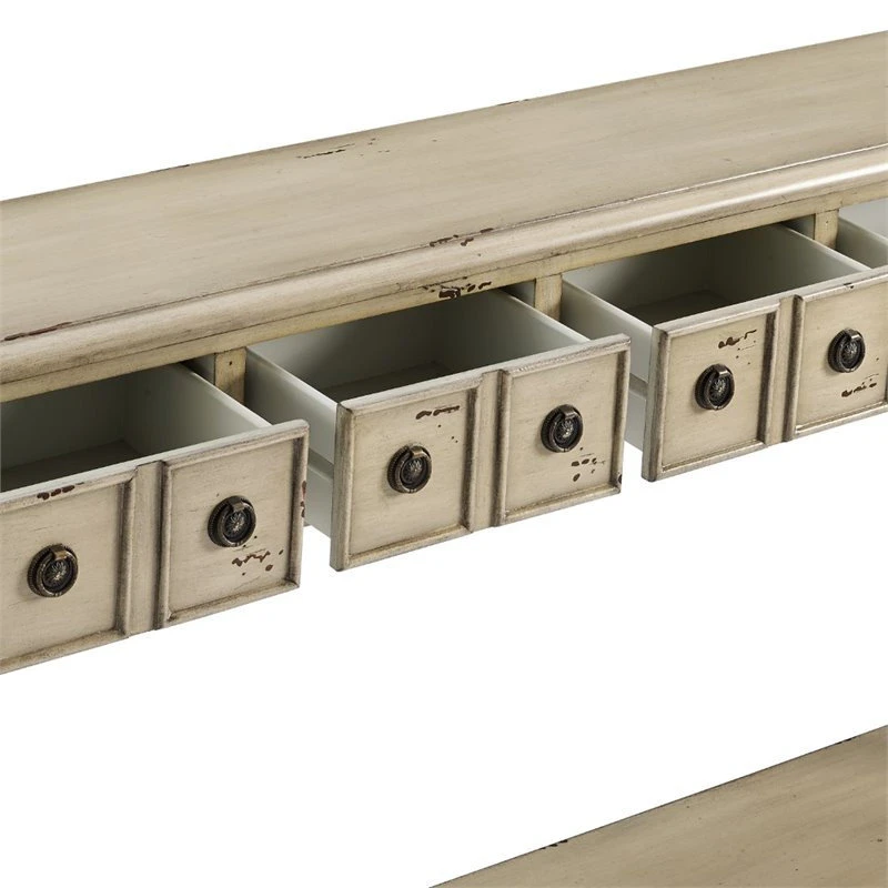 Linon Home Decor Products Linon Sadie Long Wood Console Table In Cream 4 Linon Home Decor Products Linon Sadie Long Wood Console Table In Cream - Image 2