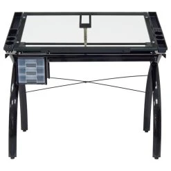Studio Designs Futura Craft Station, Black And Clear Glass