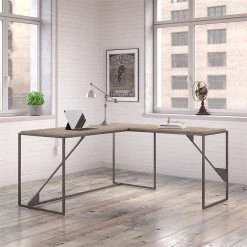 Bush Business Furniture Bush Furniture Refinery 62W L Shaped Industrial Desk With Return In Rustic Gray -Boraam Industries Shop 2ff1d1dc0fb4cfff 8001 w800 h800 b0 p0