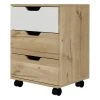 Lindon MDF Mid-century 3 Drawer Filing Cabinet, White Venee