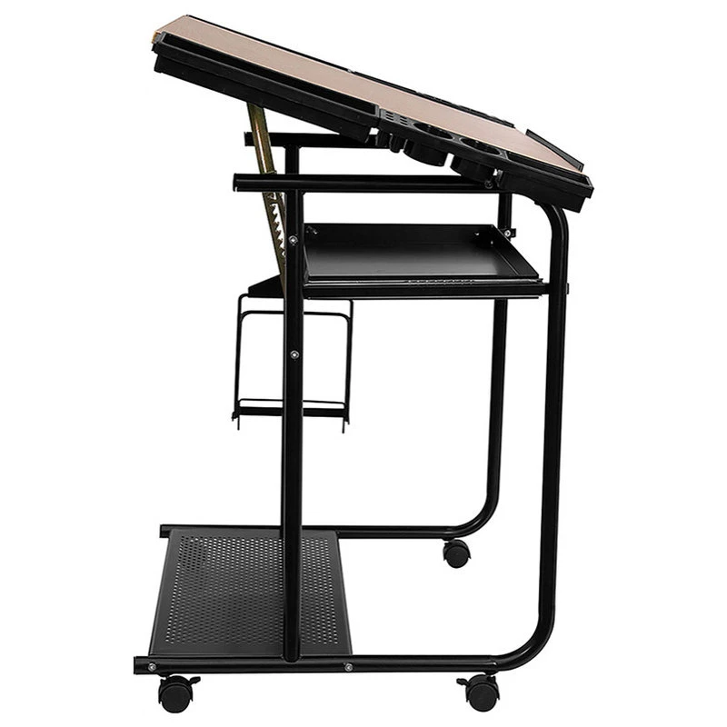 Flash Furniture Adjustable Drawing And Drafting Table With Black Frame And Dual Wheel Casters 4 Flash Furniture Adjustable Drawing And Drafting Table With Black Frame And Dual Wheel Casters - Image 2