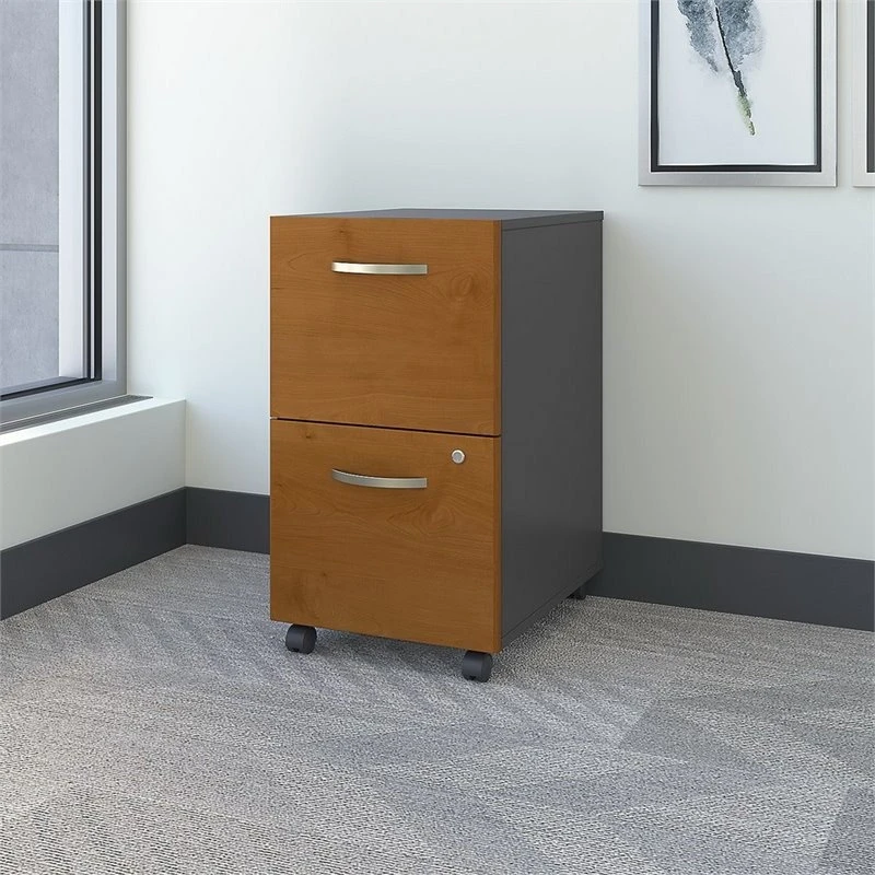 Bush Business Furniture Series C 2 Drawer Mobile File Cabinet In Natural Cherry - Engineered Wood 4 Bush Business Furniture Series C 2 Drawer Mobile File Cabinet In Natural Cherry - Engineered Wood - Image 2