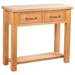 Vida XL International B.V. VidaXL Solid Oak Console Table W/ Drawers Side Cabinet End Sideboard Entryway