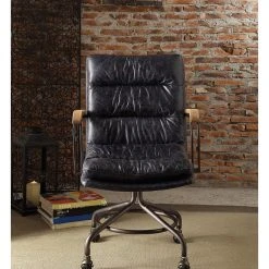 Acme Furniture Hedia Top-Grain Leather Office Chair, Vintage Blue -Boraam Industries Shop 35a11b42091b6960 0732 w800 h800 b0 p0