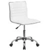 Delacora FF-DS-512B Vinyl Mid Back Adjustable Desk Chair - White