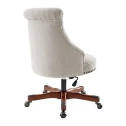 Linon Home Decor Products Linon Sinclair Wood Upholstered Office Chair In Natural Beige -Boraam Industries Shop 36a1f90b0f6d7671 0299 w800 h800 b1 p0