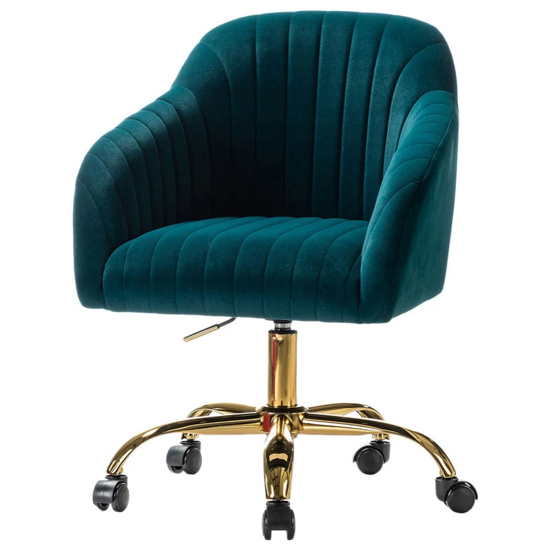 Karat Home Swivel Task Chair With Tufted Back, Teal 3 Karat Home Swivel Task Chair With Tufted Back, Teal