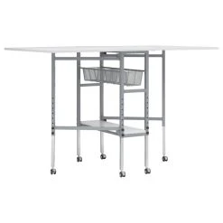 Studio Designs Cutting Table With Sewing Board With Grid, Height Adjustable With Storage