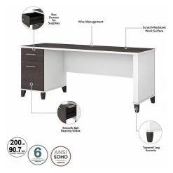 Bush Business Furniture Somerset 3 Position Sit To Stand L Shaped Desk In White/Gray - Engineered Wood -Boraam Industries Shop 3891053d00ee6ca4 1593 w800 h800 b1 p0