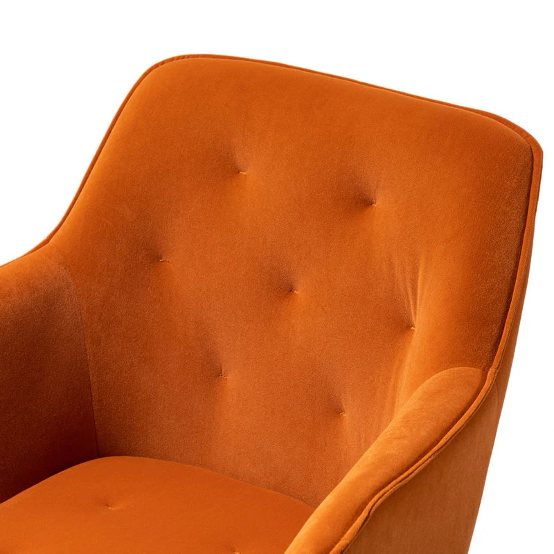 Karat Home Swivel Velvet Hight, Adjustable Task Chair With Tufted Back, Orange 9 Karat Home Swivel Velvet Hight, Adjustable Task Chair With Tufted Back, Orange - Image 7