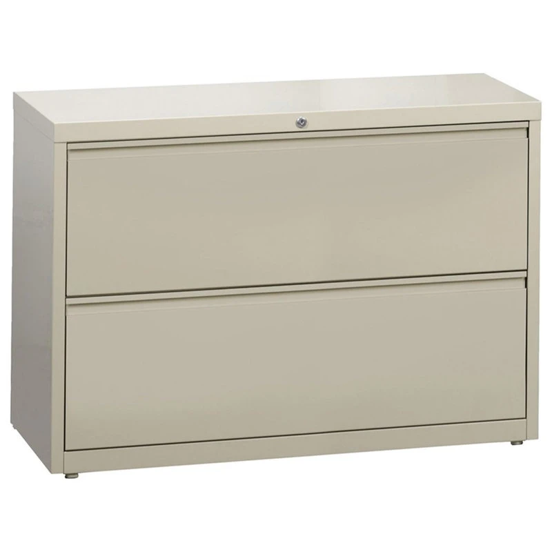 UrbanPro 42" Wide Metal 2 Drawer Lateral File Cabinet In Putty/Beige 4 UrbanPro 42" Wide Metal 2 Drawer Lateral File Cabinet In Putty/Beige - Image 2