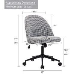 Duhome Elegant Lifestyle Chic Minimalist Desk Chair, Houndstooth-Linen Fabric -Boraam Industries Shop 39c1c47000efec18 4332 w800 h800 b1 p0
