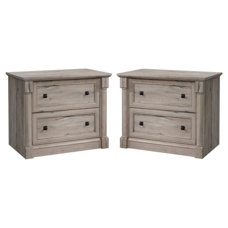 Home Square 2 Drawer Lateral Wood Filing Cabinet Set In Split Oak (Set Of 2) 3 Home Square 2 Drawer Lateral Wood Filing Cabinet Set In Split Oak (Set Of 2)